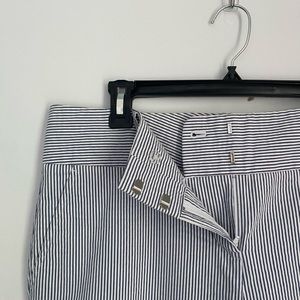 Blue and White Pinstripe Ann Taylor Straight Leg Pants